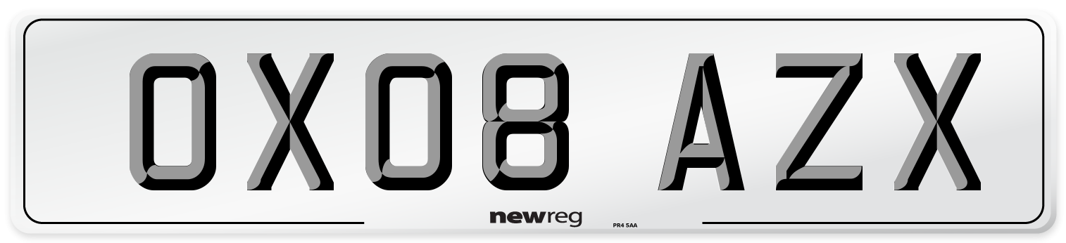OX08 AZX Number Plate from New Reg